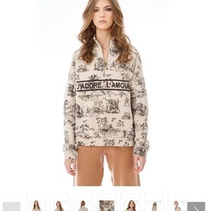 ELLANDEMM J'ADORE L'amour Pattern Half Zip